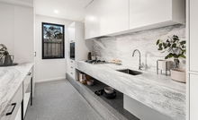 Load image into Gallery viewer, WHITE TRUFFLE MARBLE HONED TILE

