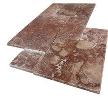Load image into Gallery viewer, ROSSO TRAVERTINE TUMBLED MEDIUM FRENCH PATTERN
