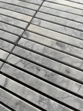 Load image into Gallery viewer, SUPER WHITE QUARTZITE SMALL KITKAT HONED MOSAIC
